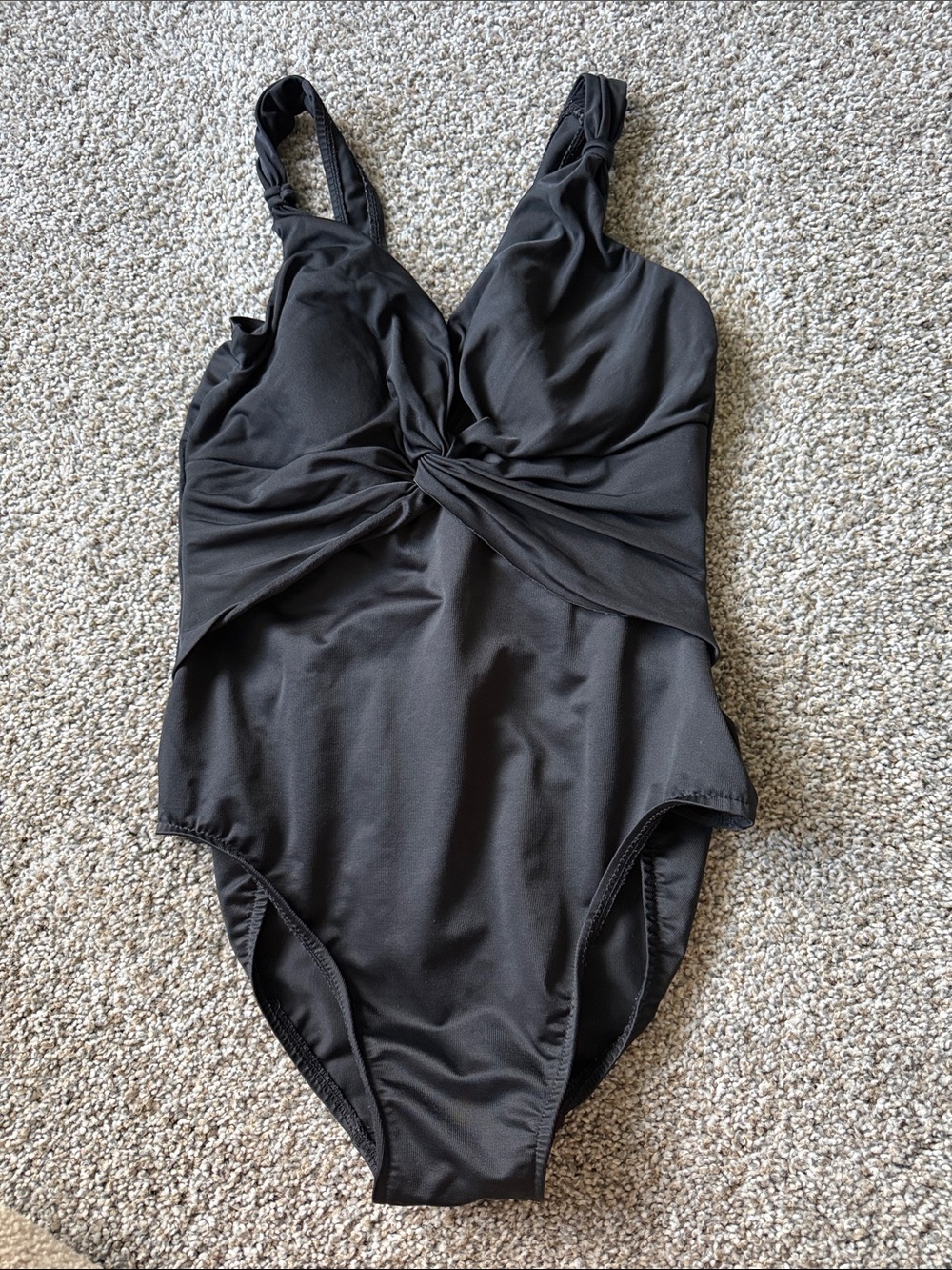 Miraclesuit Black Twist-Front One-Piece Swimsuit